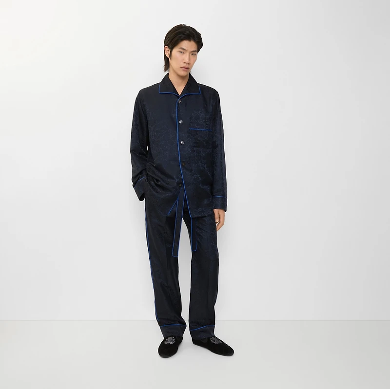 Sunflower Silk Pyjama Trousers in Silhouette black - Men | Burberry® Official