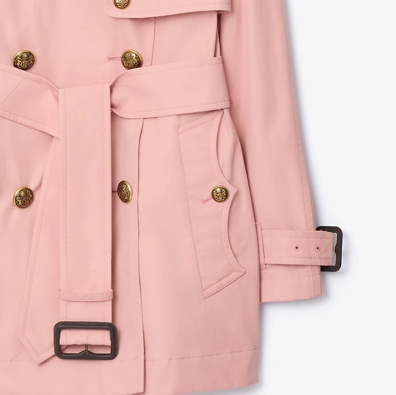 Short Lightweight Cotton Fitzrovia Trench Coat in Begonia pink - Women | Burberry® Official