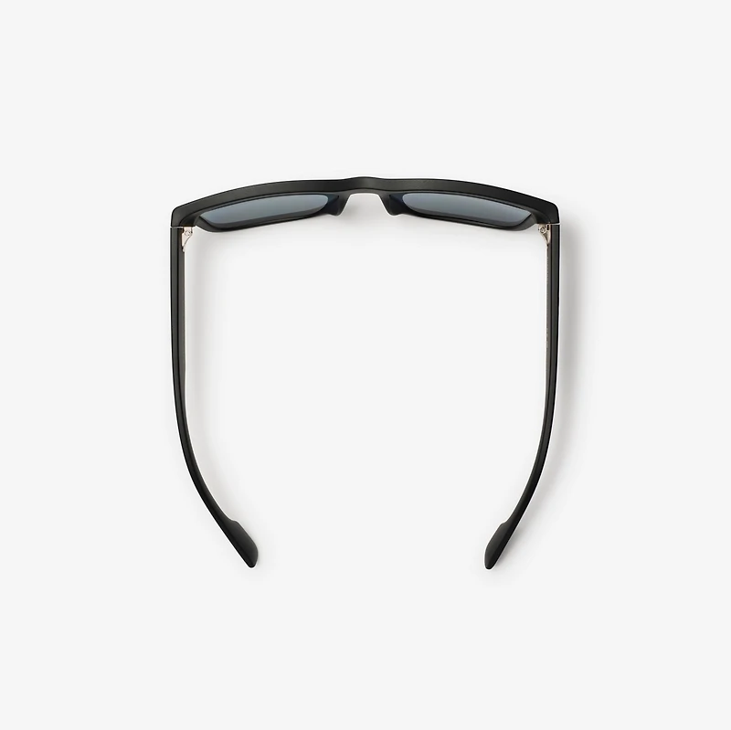 Logo Detail Square Frame Sunglasses in Black - Men | Burberry® Official