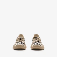 Check Knit Neptune Sneakers in Sand - Women | Burberry® Official