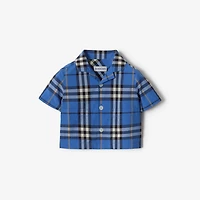 Check Cotton Two-piece Set in Hyacinth blue - Children | Burberry® Official