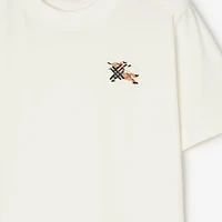 EKD Check Cotton T-shirt in Chalk white - Women | Burberry® Official