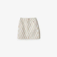 Checkerboard Denim Skirt in Calico | Burberry® Official