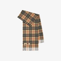 Badge Check Cashmere Scarf in Sand | Burberry® Official
