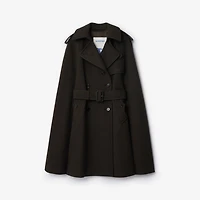 Cashmere Belmont Trench Cape in Cog brown melange - Women | Burberry® Official