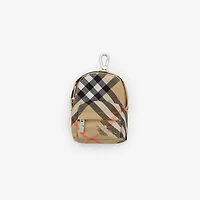 Check Backpack Charm in Sand beige - Men | Burberry® Official