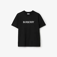 Logo Cotton T-shirt in Black - Women | Burberry® Official