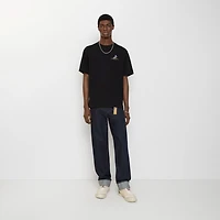 Straight Turn-up Jeans in Dark indigo - Men, Cotton | Burberry® Official
