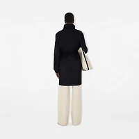 Long Checker-tape Nylon Parka in Black - Women | Burberry® Official