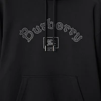 Gothic Logo Cotton Hoodie in Black - Men | Burberry® Official