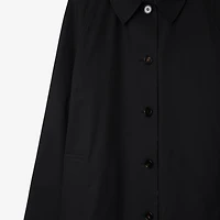 Long Reversible Gabardine Car Coat in Black - Men, Cotton | Burberry® Official