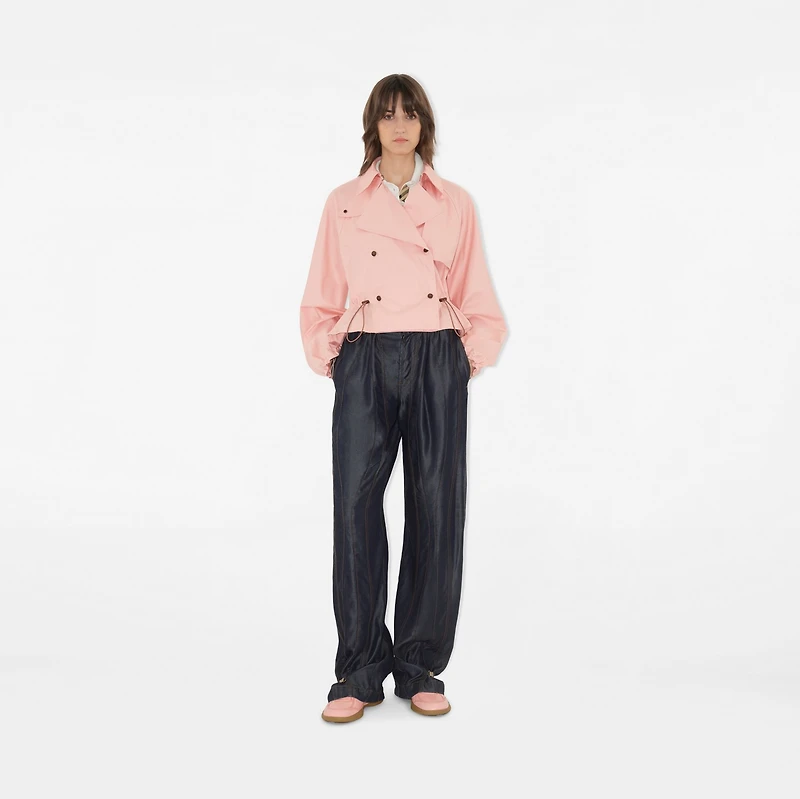 Tropical Gabardine Hooded Trench Jacket in Flora - Women, Cotton | Burberry® Official