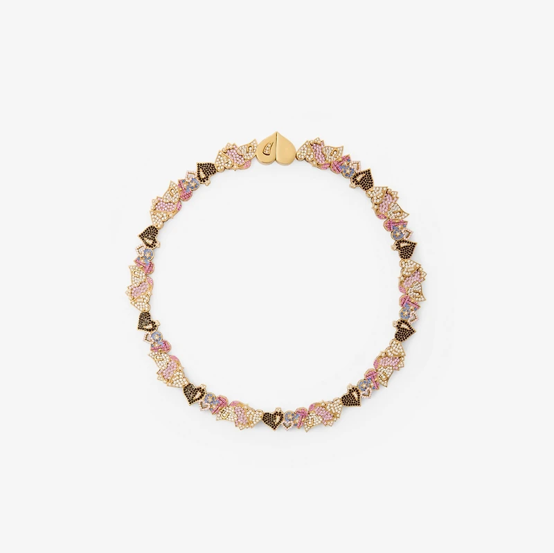 Souvenir Pavé Necklace in Gold/multicolour - Women | Burberry® Official