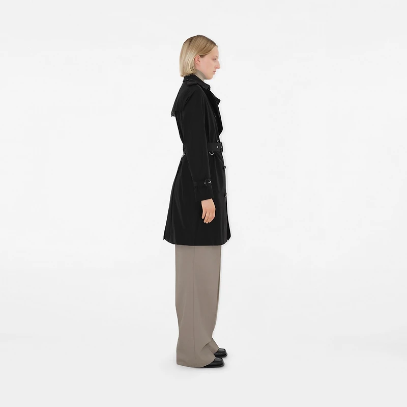 Mid-length Lightweight Kensington Trench Coat in Black - Women, Nylon | Burberry® Official
