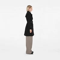 Mid-length Lightweight Kensington Trench Coat in Black - Women, Nylon | Burberry® Official