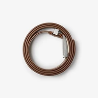Leather Engraved Check Belt in Hazel - Men | Burberry® Official
