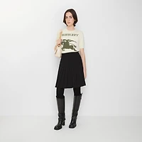 Pleated Wool Blend Midi Skirt in Black - Women | Burberry® Official