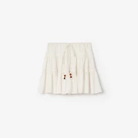 Check Cotton Voile Skirt in Chalk white - Women | Burberry® Official