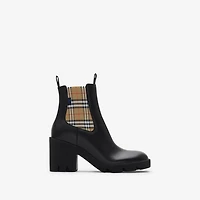 Leather Stride Chelsea Boots in Black/sand - Women | Burberry® Official