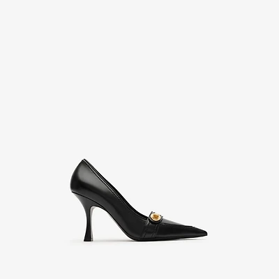 Leather Cotswolds High Pumps in Black - Women | Burberry® Official