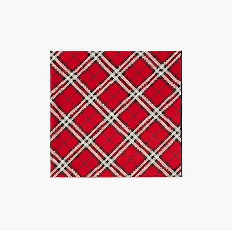 Check Silk Scarf in Scarlet | Burberry® Official