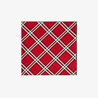 Check Silk Scarf in Scarlet | Burberry® Official