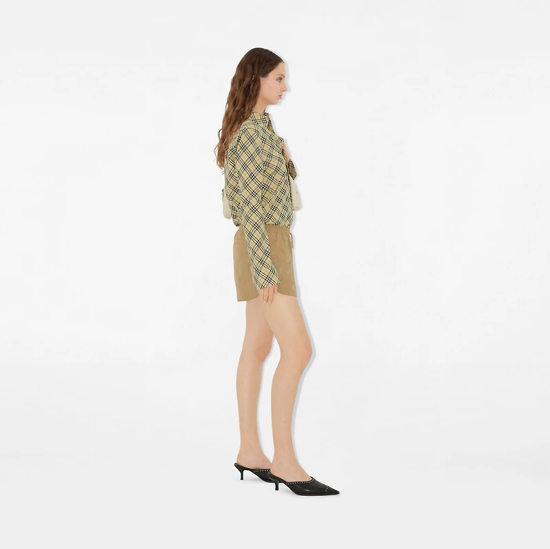 Nylon Cotton Shorts in Cracker - Women | Burberry® Official