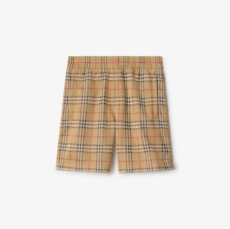 Check Jersey Shorts in Sand - Men, Nylon | Burberry® Official