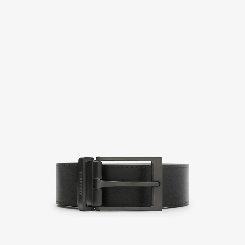 Reversible Check Belt in Charcoal/graphite - Men | Burberry® Official