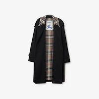 Mid-length Check Collar Castleford Trench Coat in Black - Women, Cotton | Burberry® Official