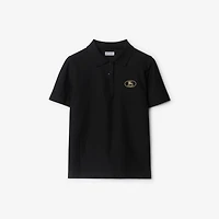Cotton Polo Shirt in Black - Women | Burberry® Official