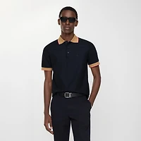 Logo Collar Cotton Polo Shirt in Navy - Men | Burberry® Official