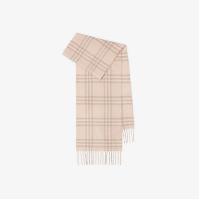 Check Cashmere Scarf in Shell - Children | Burberry® Official