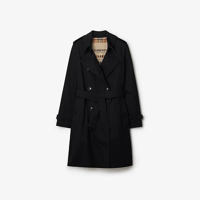 Mid-length Kensington Heritage Trench Coat in Black - Women | Burberry® Official