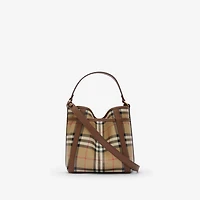 Mini Check Bucket Bag in Archive beige - Women, Cotton | Burberry® Official