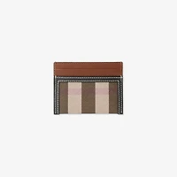 Check Card Case in Dark birch brown - Women | Burberry® Official
