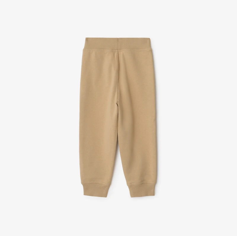 Check Trim Cotton Jogging Pants in Sand beige | Burberry® Official