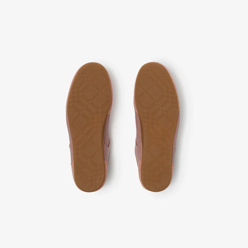 Leather Knight Runner Sneakers in Dusky rose/dove beige - Women | Burberry® Official