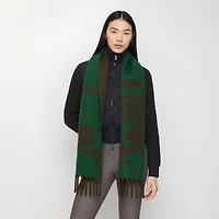 Reversible EKD Wool Scarf in Marsh green | Burberry® Official