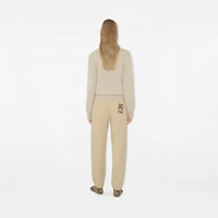 Check Label Cotton Jogging Pants in Nutmeg - Women | Burberry® Official