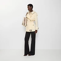 Short Lightweight Cotton Fitzrovia Trench Coat in Ceramic white - Women | Burberry® Official