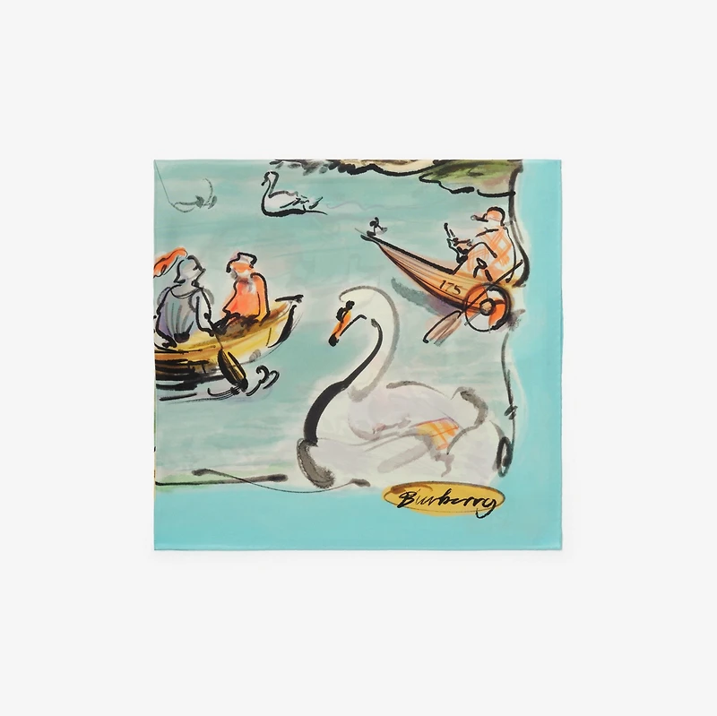 Swan Lake Silk Scarf in Skylight blue | Burberry® Official