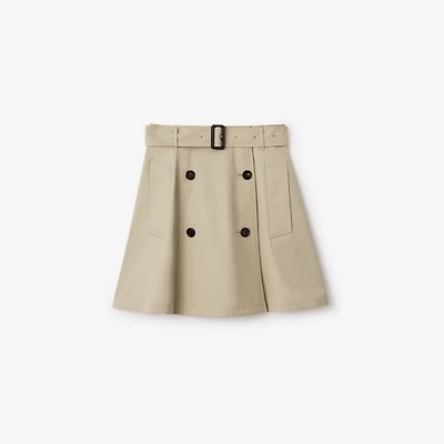 Gabardine Trench Mini Skirt in Quill beige - Women | Burberry® Official
