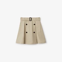 Gabardine Trench Mini Skirt in Quill beige - Women | Burberry® Official