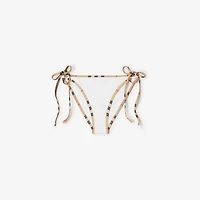 Check Trim Bikini Briefs in White - Women, Wool | Burberry® Official