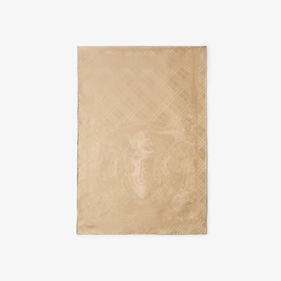 Floral Crest Silk Scarf in Sand beige | Burberry® Official
