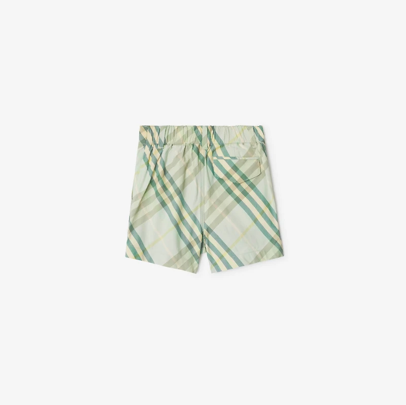 Check Cotton Shorts in Breeze | Burberry® Official