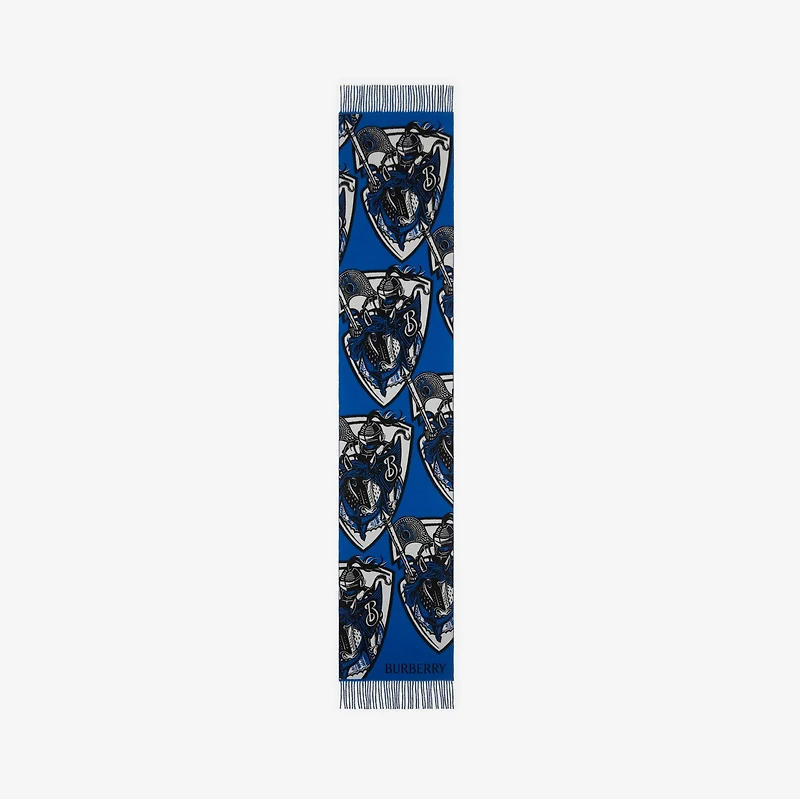 Charging Knight Wool Cashmere Scarf in Knight blue | Burberry® Official