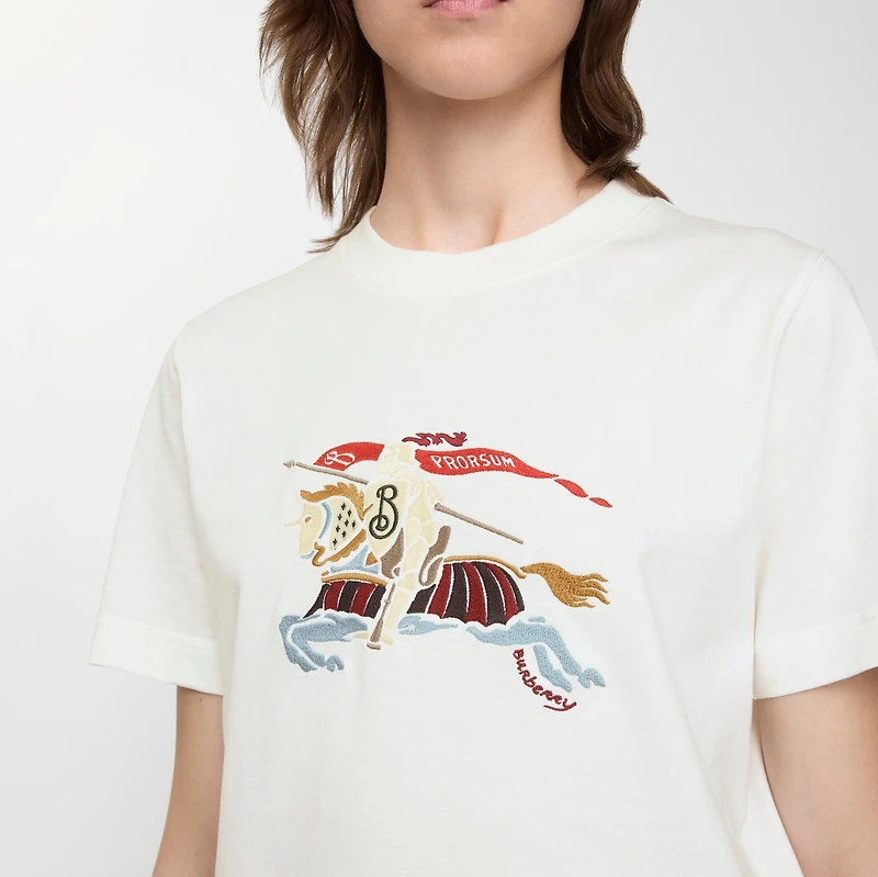 EKD Cotton T-shirt in Chalk - Women | Burberry® Official