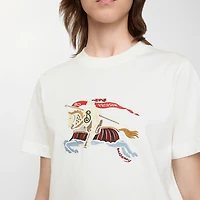 EKD Cotton T-shirt in Chalk - Women | Burberry® Official